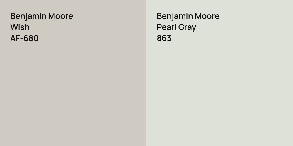 Benjamin Moore Wish vs. Benjamin Moore Pearl Gray