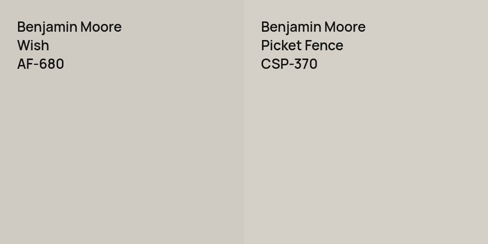 Benjamin Moore Wish vs. Benjamin Moore Picket Fence