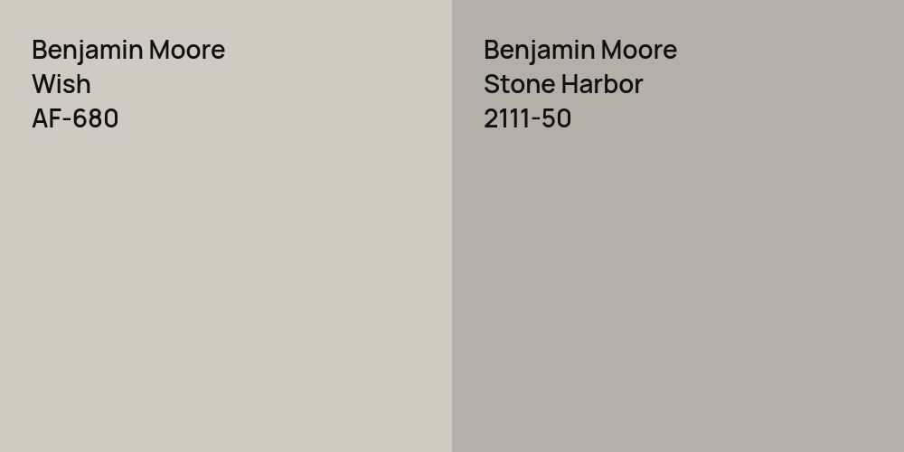 Benjamin Moore Wish vs. Benjamin Moore Stone Harbor