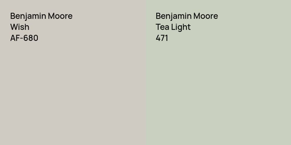 Benjamin Moore Wish vs. Benjamin Moore Tea Light