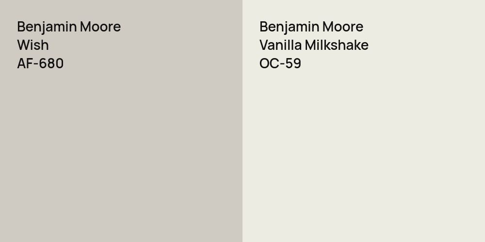 Benjamin Moore Wish vs. Benjamin Moore Vanilla Milkshake