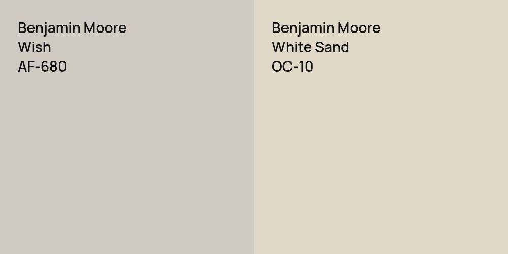 Benjamin Moore Wish vs. Benjamin Moore White Sand