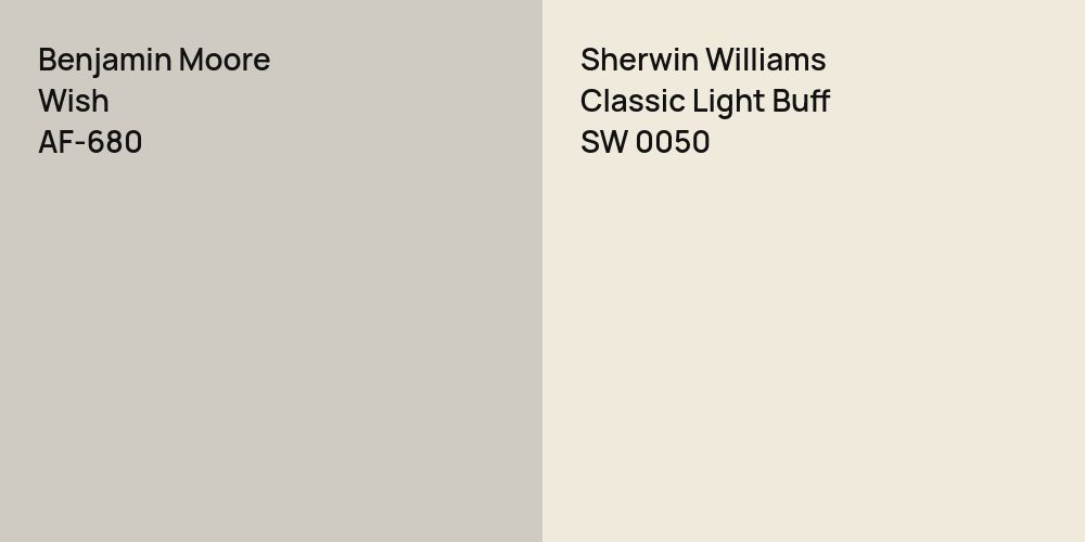 Benjamin Moore Wish vs. Sherwin Williams Classic Light Buff