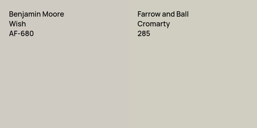 Benjamin Moore Wish vs. Farrow and Ball Cromarty