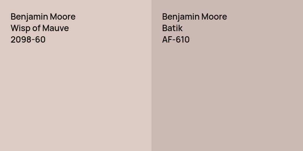 Benjamin Moore Wisp of Mauve vs. Benjamin Moore Batik