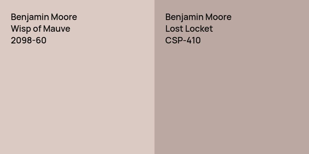 Benjamin Moore Wisp of Mauve vs. Benjamin Moore Lost Locket