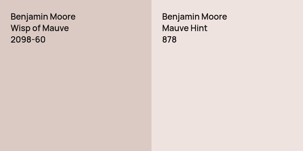 Benjamin Moore Wisp of Mauve vs. Benjamin Moore Mauve Hint