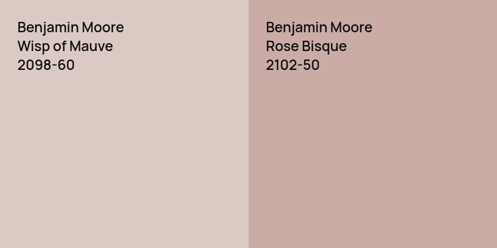 Benjamin Moore Wisp of Mauve vs. Benjamin Moore Rose Bisque