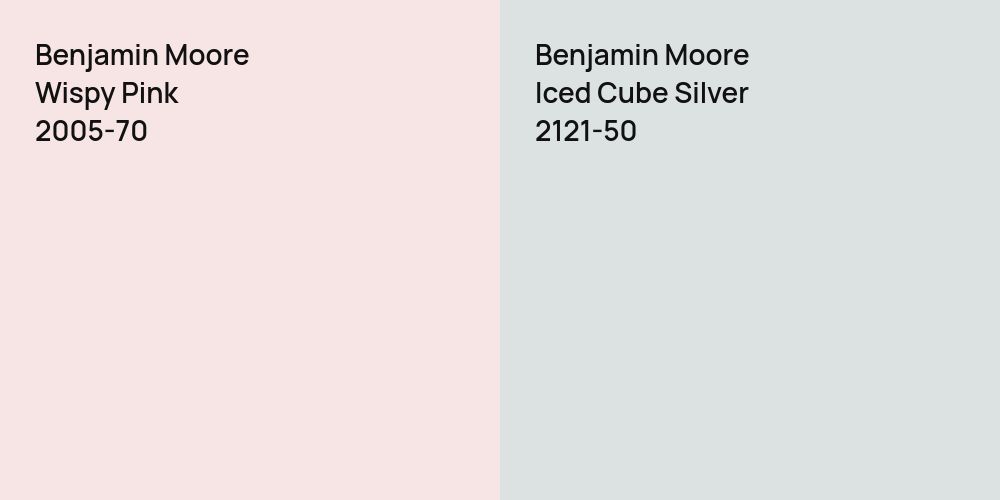 Benjamin Moore Wispy Pink vs. Benjamin Moore Iced Cube Silver