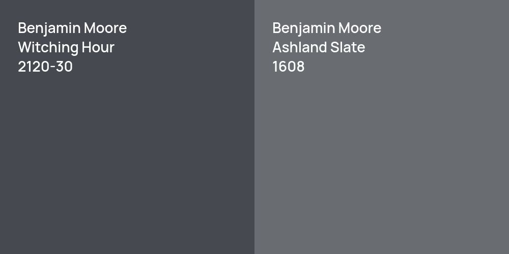 Benjamin Moore Witching Hour vs. Benjamin Moore Ashland Slate