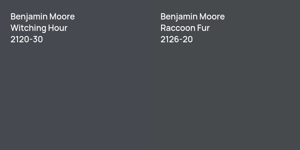 Benjamin Moore Witching Hour vs. Benjamin Moore Raccoon Fur