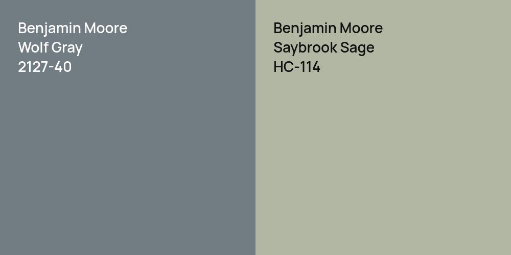 Benjamin Moore Wolf Gray vs. Benjamin Moore Saybrook Sage