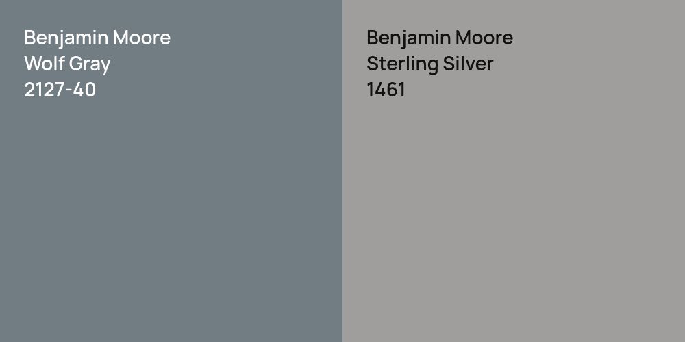 Benjamin Moore Wolf Gray vs. Benjamin Moore Sterling Silver