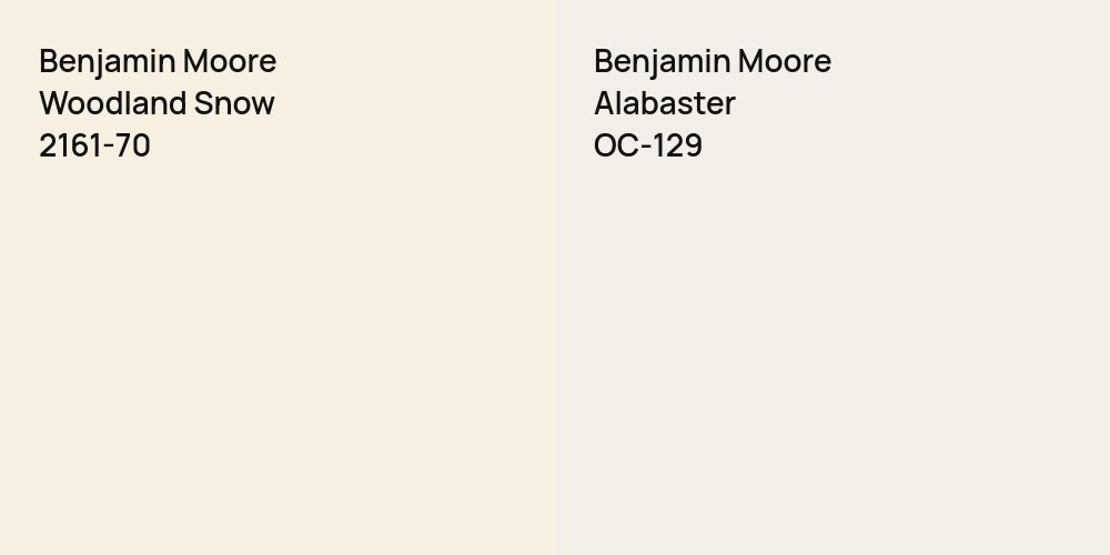 Benjamin Moore Woodland Snow vs. Benjamin Moore Alabaster