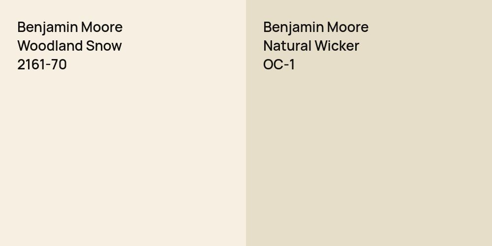 Benjamin Moore Woodland Snow vs. Benjamin Moore Natural Wicker