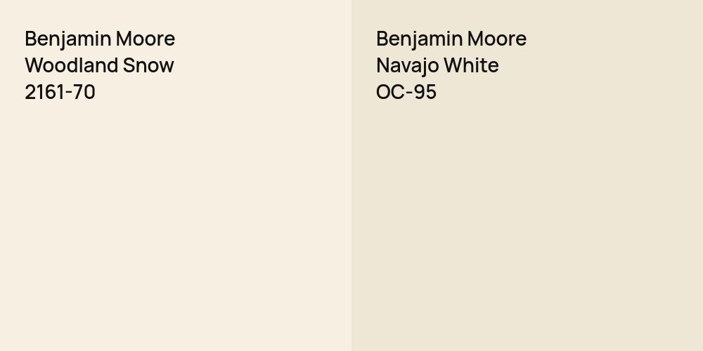 Benjamin Moore Woodland Snow vs. Benjamin Moore Navajo White