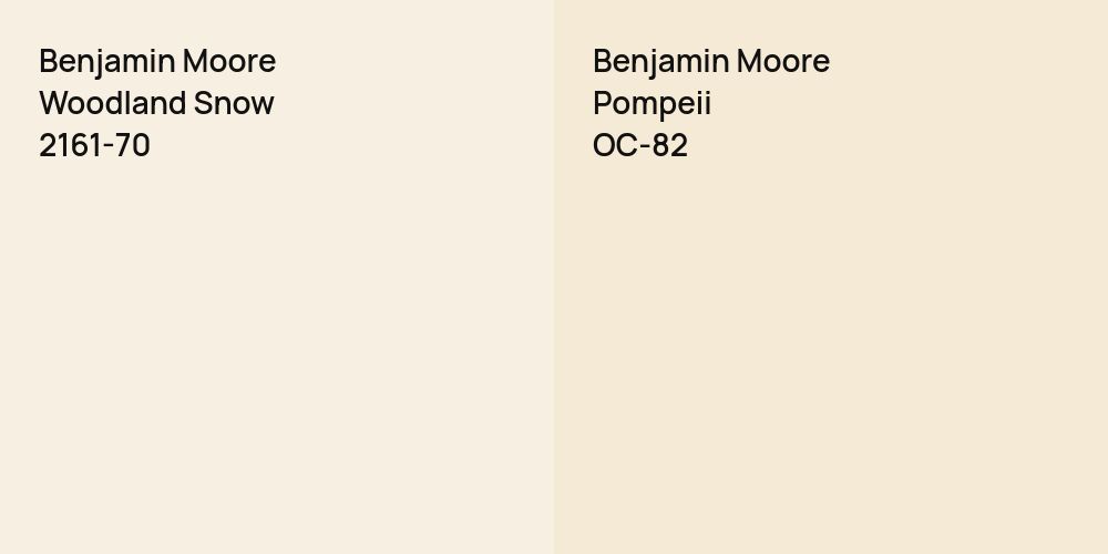 Benjamin Moore Woodland Snow vs. Benjamin Moore Pompeii