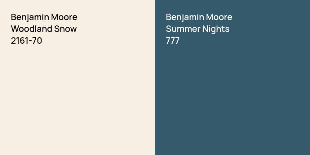 Benjamin Moore Woodland Snow vs. Benjamin Moore Summer Nights