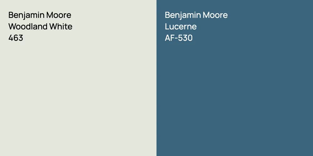 Benjamin Moore Woodland White vs. Benjamin Moore Lucerne