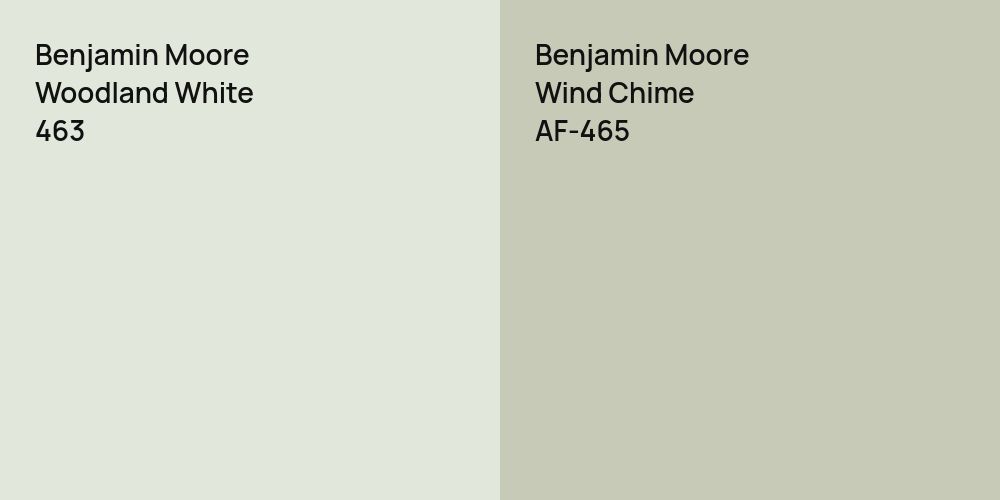 Benjamin Moore Woodland White vs. Benjamin Moore Wind Chime