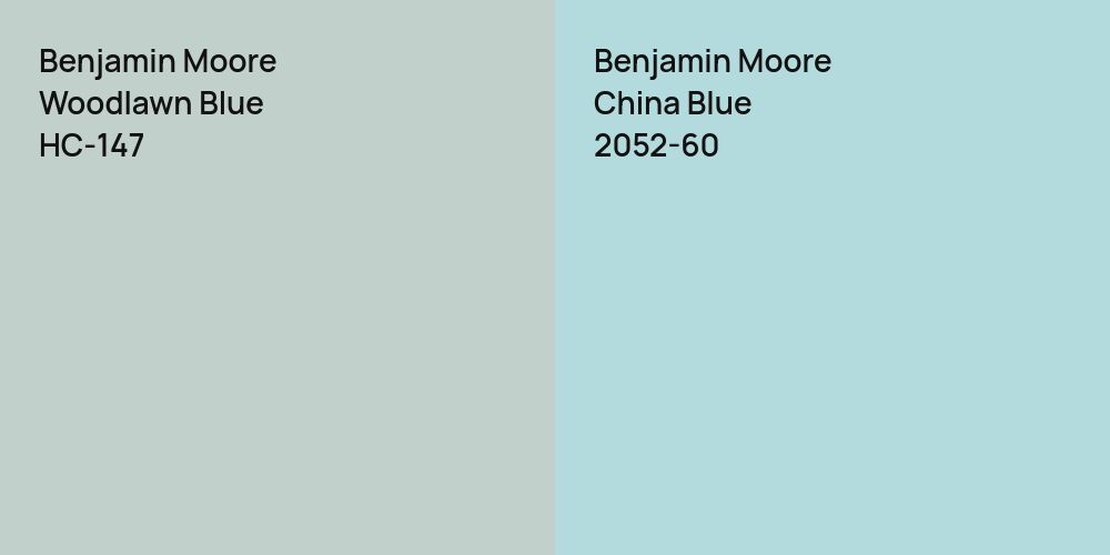 Benjamin Moore Woodlawn Blue vs. Benjamin Moore China Blue