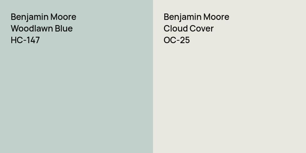 Benjamin Moore Woodlawn Blue vs. Benjamin Moore Cloud Cover