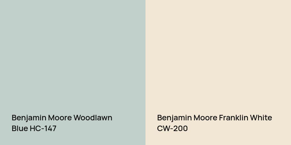 Benjamin Moore Woodlawn Blue vs. Benjamin Moore Franklin White