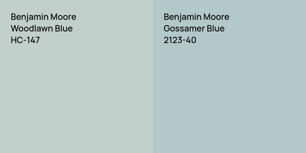 Benjamin Moore Woodlawn Blue vs. Benjamin Moore Gossamer Blue