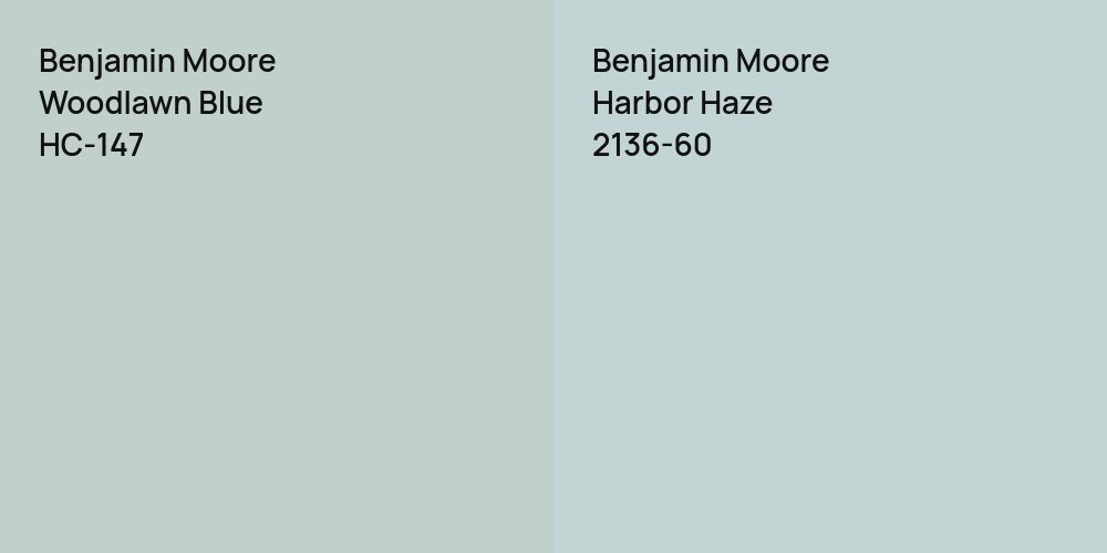 Benjamin Moore Woodlawn Blue vs. Benjamin Moore Harbor Haze