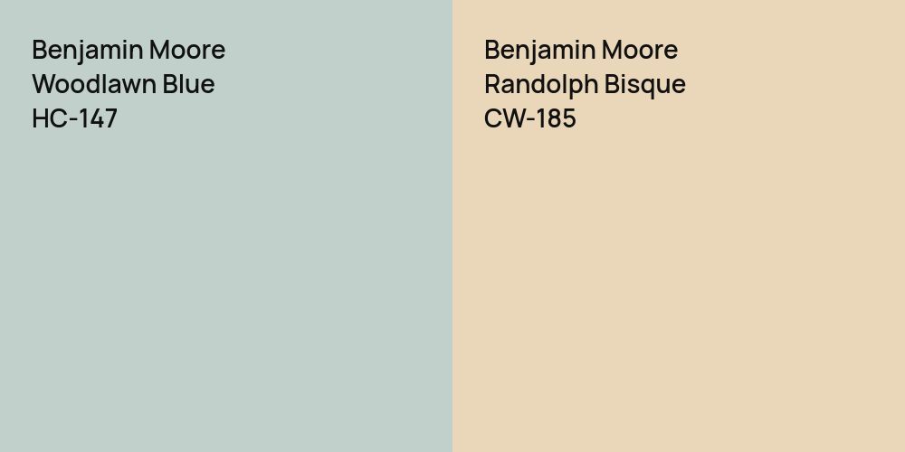 Benjamin Moore Woodlawn Blue vs. Benjamin Moore Randolph Bisque