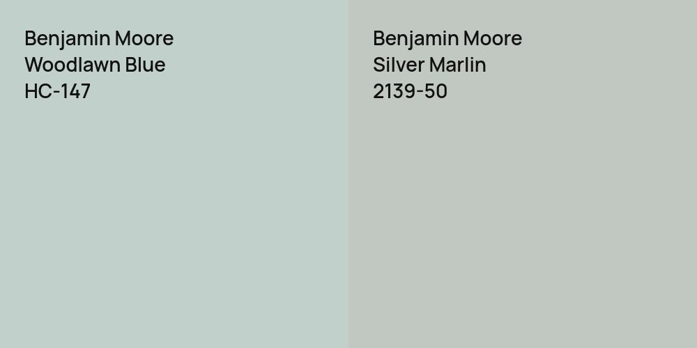 Benjamin Moore Woodlawn Blue vs. Benjamin Moore Silver Marlin