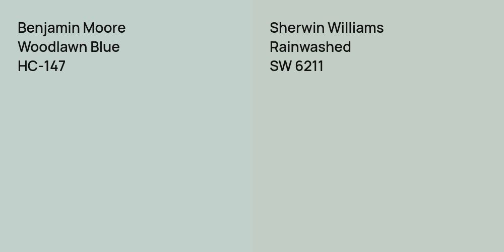 Benjamin Moore Woodlawn Blue vs. Sherwin Williams Rainwashed