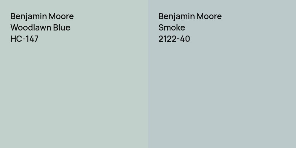 Benjamin Moore Woodlawn Blue vs. Benjamin Moore Smoke