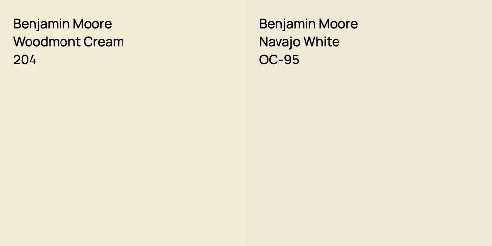 Benjamin Moore Woodmont Cream vs. Benjamin Moore Navajo White