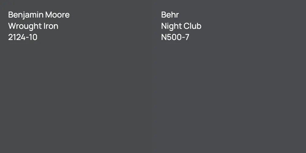 Benjamin Moore Wrought Iron vs. Behr Night Club