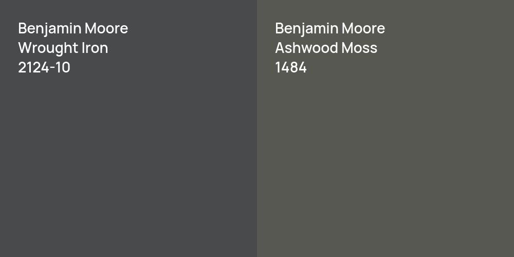 Benjamin Moore Wrought Iron vs. Benjamin Moore Ashwood Moss