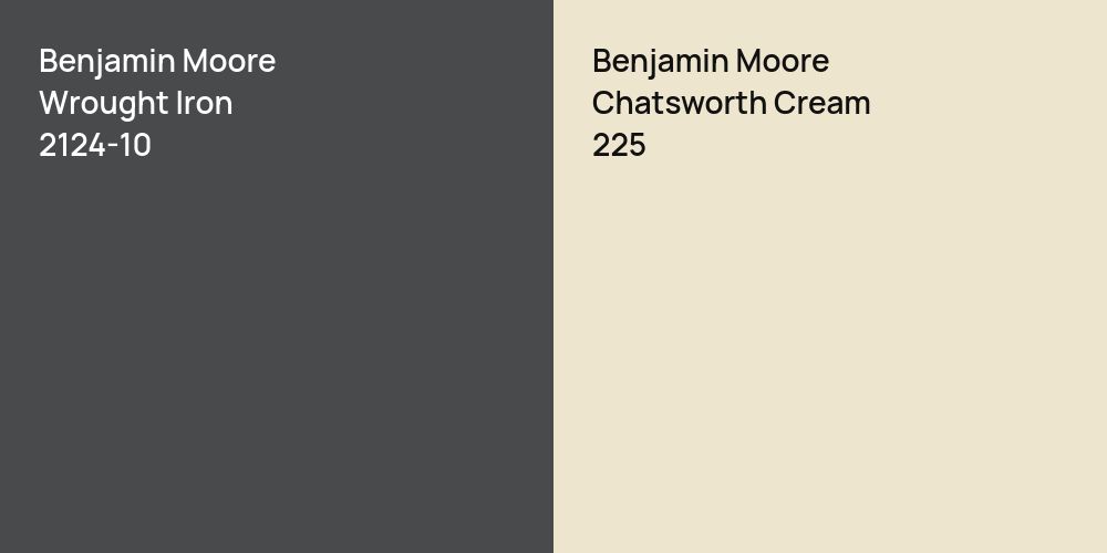 Benjamin Moore Wrought Iron vs. Benjamin Moore Chatsworth Cream