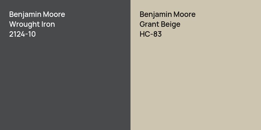 Benjamin Moore Wrought Iron vs. Benjamin Moore Grant Beige