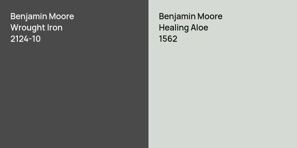 Benjamin Moore Wrought Iron vs. Benjamin Moore Healing Aloe