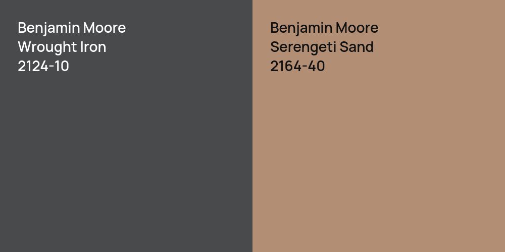 Benjamin Moore Wrought Iron vs. Benjamin Moore Serengeti Sand