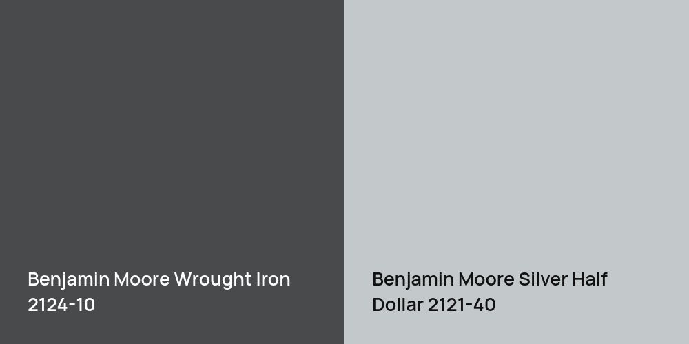 Benjamin Moore Wrought Iron vs. Benjamin Moore Silver Half Dollar