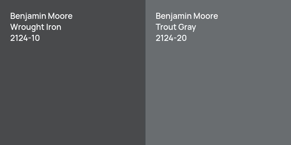 Benjamin Moore Wrought Iron vs. Benjamin Moore Trout Gray