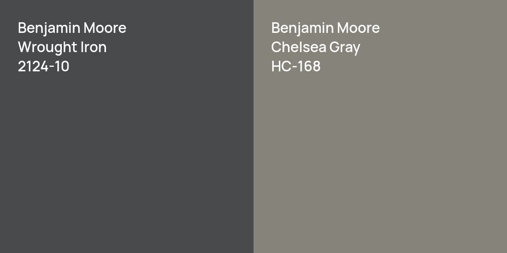 Benjamin Moore Wrought Iron vs. Benjamin Moore Chelsea Gray