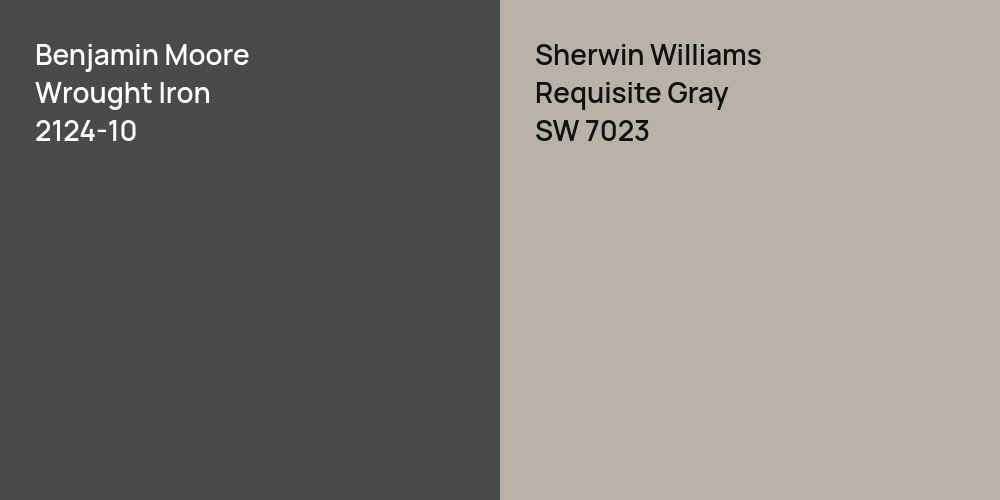 Benjamin Moore Wrought Iron vs. Sherwin Williams Requisite Gray