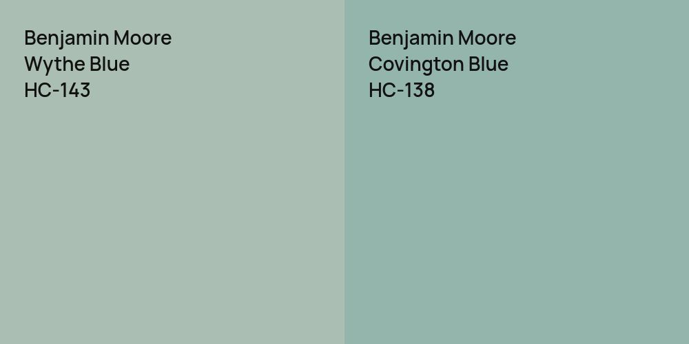 Benjamin Moore Wythe Blue vs. Benjamin Moore Covington Blue