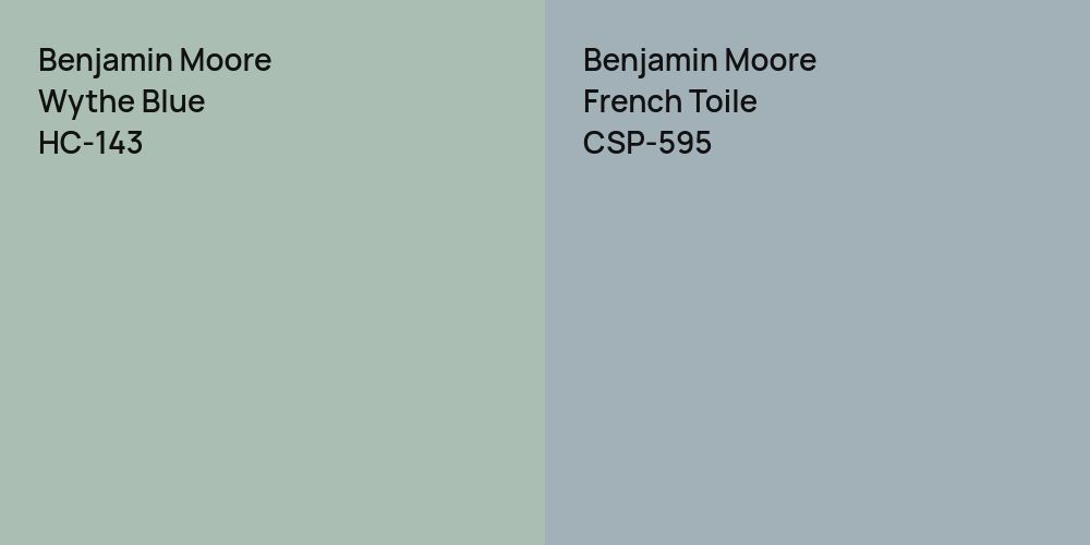 Benjamin Moore Wythe Blue vs. Benjamin Moore French Toile