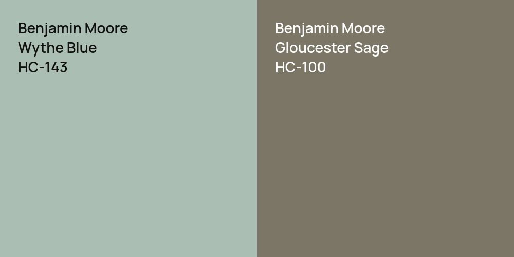 Benjamin Moore Wythe Blue vs. Benjamin Moore Gloucester Sage