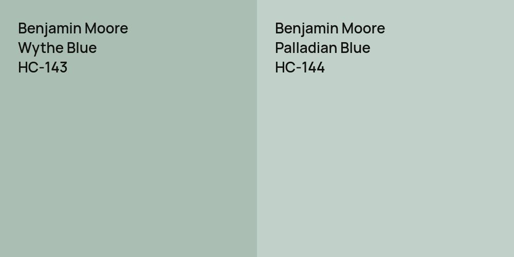 Benjamin Moore Wythe Blue vs. Benjamin Moore Palladian Blue