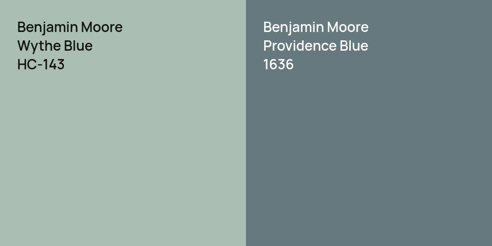 Benjamin Moore Wythe Blue vs. Benjamin Moore Providence Blue