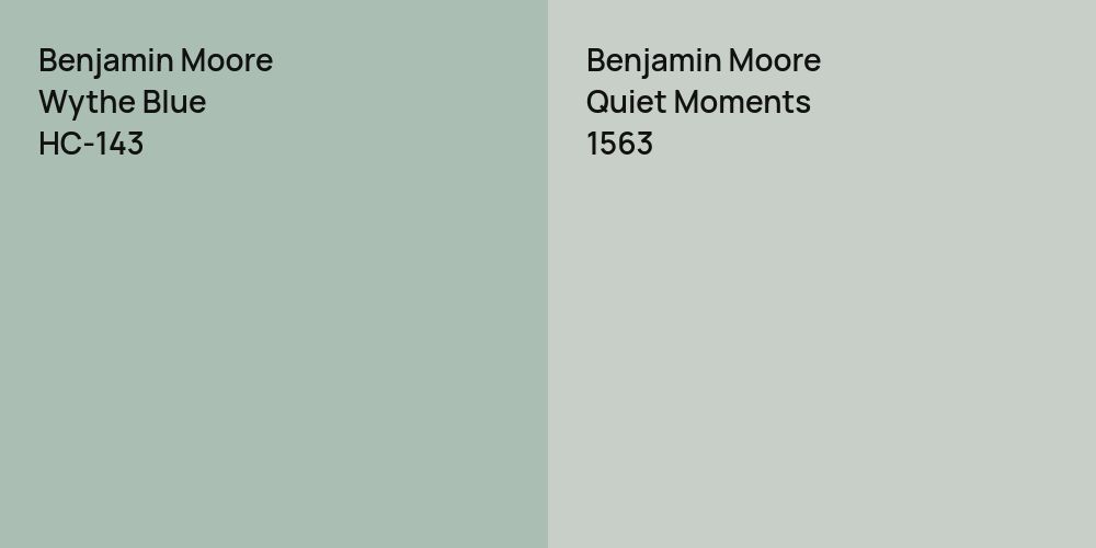 Benjamin Moore Wythe Blue vs. Benjamin Moore Quiet Moments